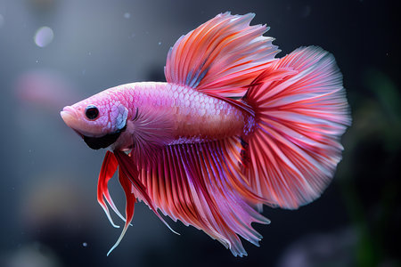 Capture the moving moment of red siamese fighting fish isolated on black background. betta fish.