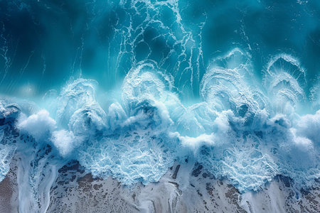 Surreal wavy ocean background. 3d rendering toned image