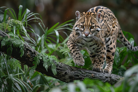 Portrait of a wild cat (Panthera pardus)