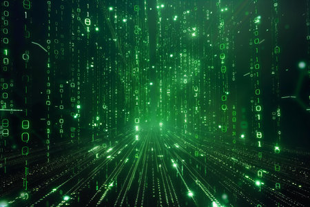 abstract technology background with binary code. 3d rendering toned image