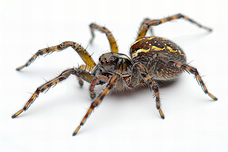 jumping spider isolated on white background. close upの写真素材