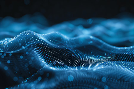 Data technology abstract futuristic illustration. Low poly shape with connecting dots and lines on...