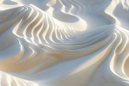 Abstract background of white fabric with waves. 3d rendering, 3d illustration.の写真素材