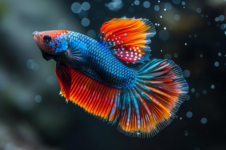 Siamese fighting fish (Betta splendens) in aquarium