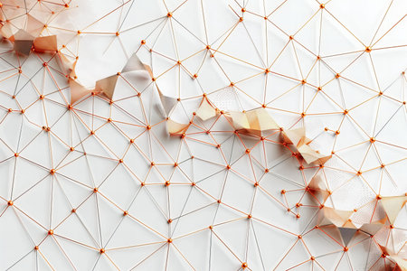 Abstract polygonal background with connecting dots and lines. Connection structure.