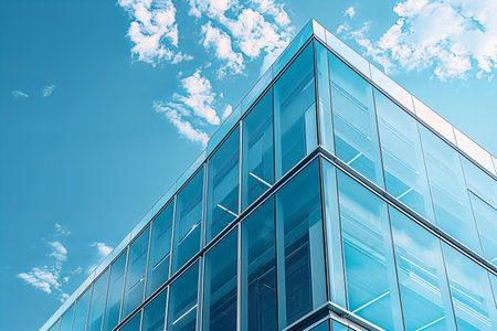 Modern office building. Architectural detail of modern skyscraper. Business concept.の写真素材