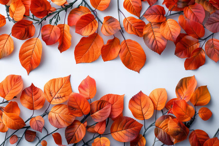Creative layout made of autumn leaves on white background. Flat lay, top view, copy space