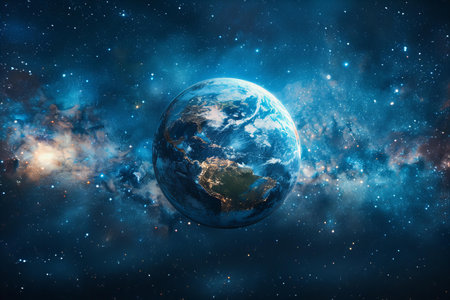 Planet Earth in space. Elements of this image furnished by NASA.