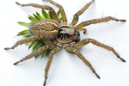 jumping spider isolated on white background with clipping path, nature seriesの写真素材
