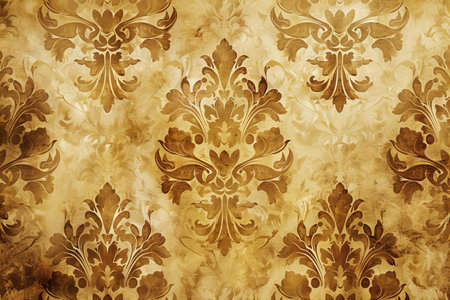 Vintage background with damask pattern. Old paper texture for the design.の写真素材