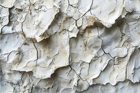 Closeup of cracked white paint. Abstract background and texture for design.