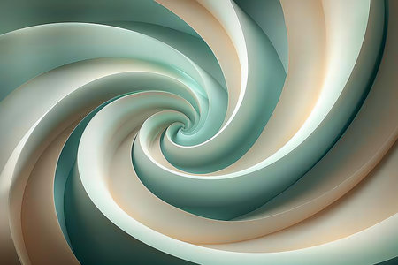 abstract background with spiral in turquoise and beige colorsの写真素材
