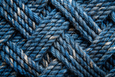 Close up of blue rope texture. Abstract background and texture for design.