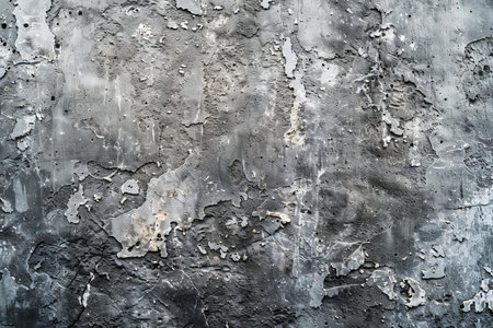 Texture of old rustic grey wall covered with gray stucco