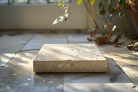 bar on the floor in the sun light from the windowの写真素材