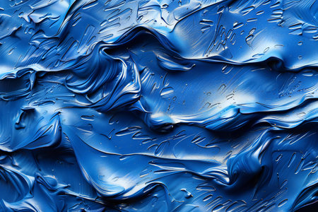 blue oil paint texture as very nice background, closeup of photoの写真素材