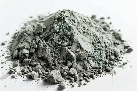 crushed powder isolated on white background. studio shot.の写真素材