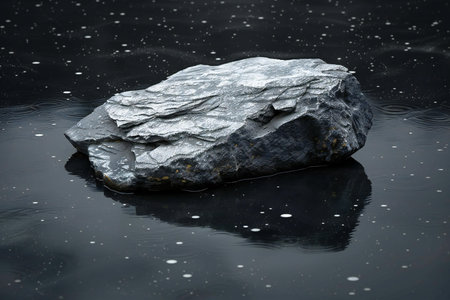 Rock in the water, closeup of photo with shallow depth of fieldの写真素材