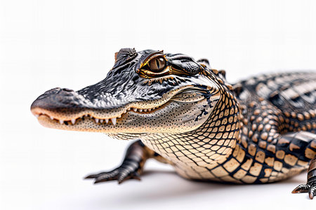 Crocodile isolated on a white background. Studio shot.の写真素材