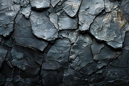 Black cracked paint texture. Abstract background for design with copy space for text or imageの写真素材