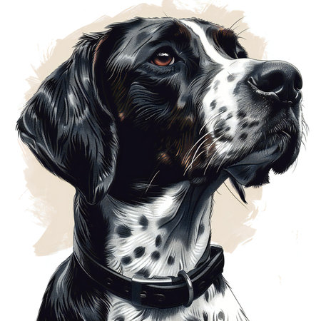 English Setter portrait. Hand drawn vector illustration of a dog.の写真素材