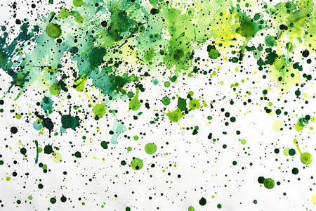 Abstract green watercolor splashes on white background. Watercolor stains.の写真素材