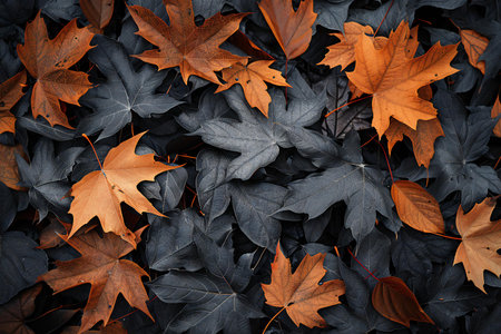 Colorful autumn maple leaves as a background, top view, flat lay
