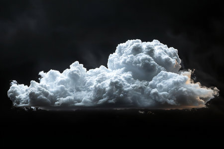 Clouds in the night sky on a black background. 3d rendering