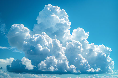 Blue sky background with white clouds. Cumulus clouds in the blue sky.
