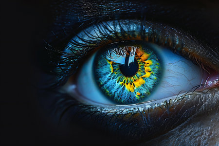 Close up of woman's eye. Macro shot of female eye.の写真素材