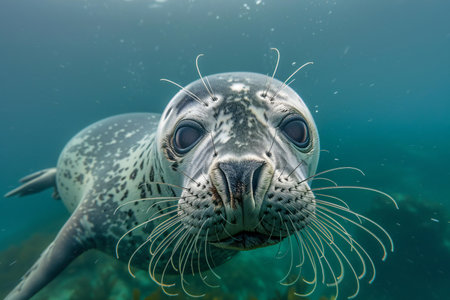 Close-up portrait of a seal (Phoca vitulina)