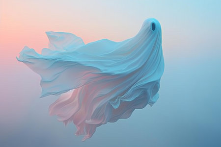 Smooth elegant flying cloth in the wind. 3d rendering.