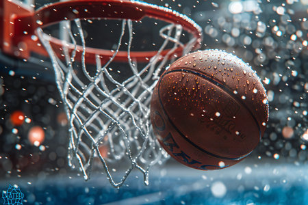 basketball game sport player in action isolated on black background with clipping pathの写真素材