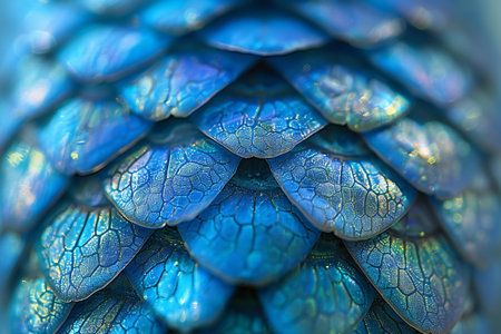 Macro shot of a blue dragon skin. Close-up.
