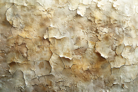 Texture of old rustic wall covered with yellow stucco plaster