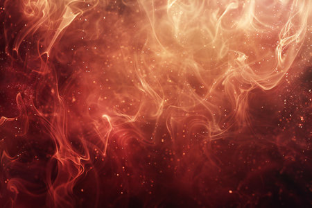 Red smoke on a black background. Design element for postcards, posters, flyers.