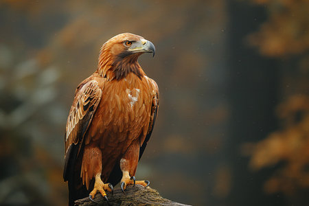 Golden Eagle (Aquila chrysaetos) in the forest