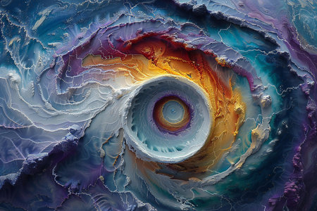 Abstract fractal art background illustration space geometry. Background consists fractal multicolor...