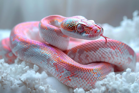 Corn snake on a white background. Close-up, macro.