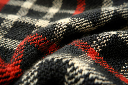Knitted woolen plaid as a background, close-upの写真素材