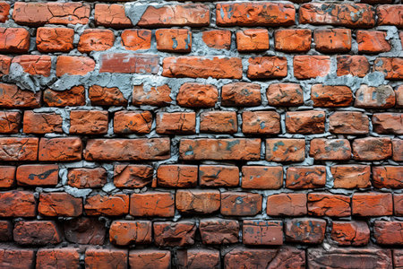 Old red brick wall texture background. Close up of grunge brick wall.