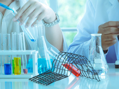 Science Laboratory which is used to research medicine, The concept of invention for the treatment of...