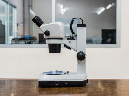 Micro scope white color in officeの写真素材