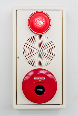 Fire alarm box , press switch ,siren and red lightの写真素材