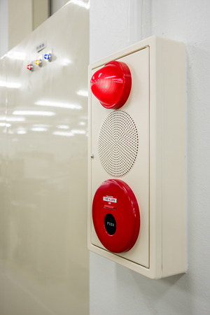 Fire alarm box , press switch ,siren and red lightの写真素材