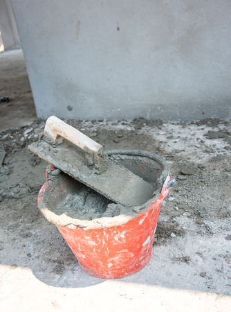 concrete and plaster mix trayの写真素材