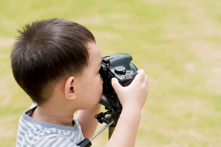 Thai baby photographer shooting in natureの写真素材