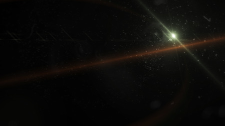 sunlight special lens flare light effect. Sun flash with rays and spotlightの写真素材