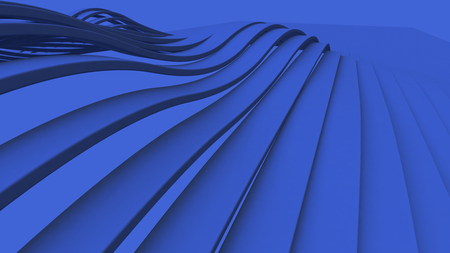 Blue wave Future geometric patterns. 3d rendering.Trendy modern illustration, Pastel Geometric shapes. Concept : Abstract wallpaper, Banner, Poster backdrop.の写真素材