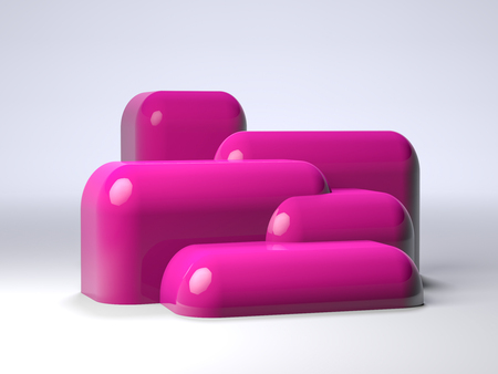 Minimalist geometrical abstract background, pastel colors, 3D render, trend poster, Illustration.の写真素材